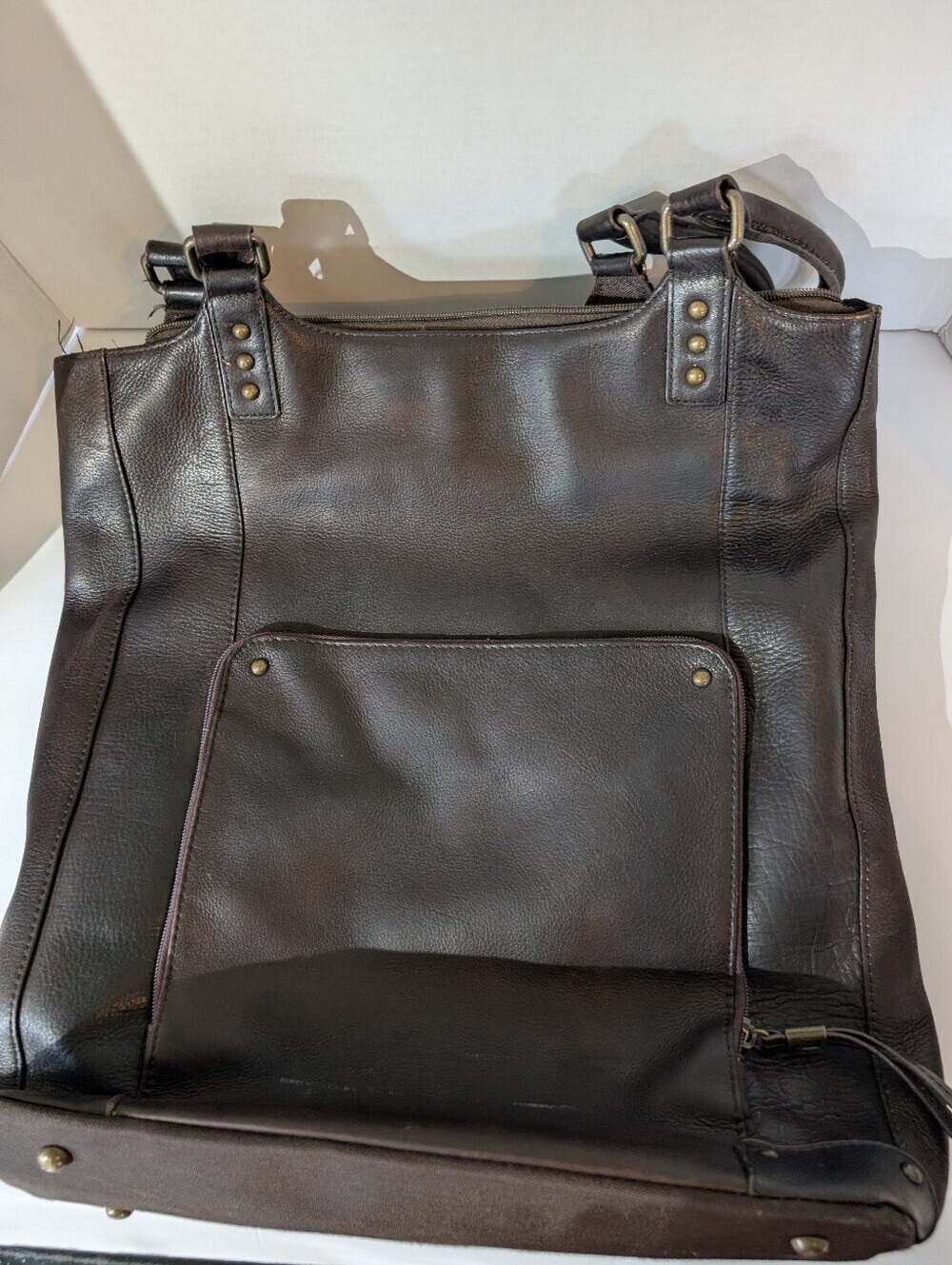 Solo NY Leather Laptop BucketTote Bag in Espresso - Classic Everyday Carry